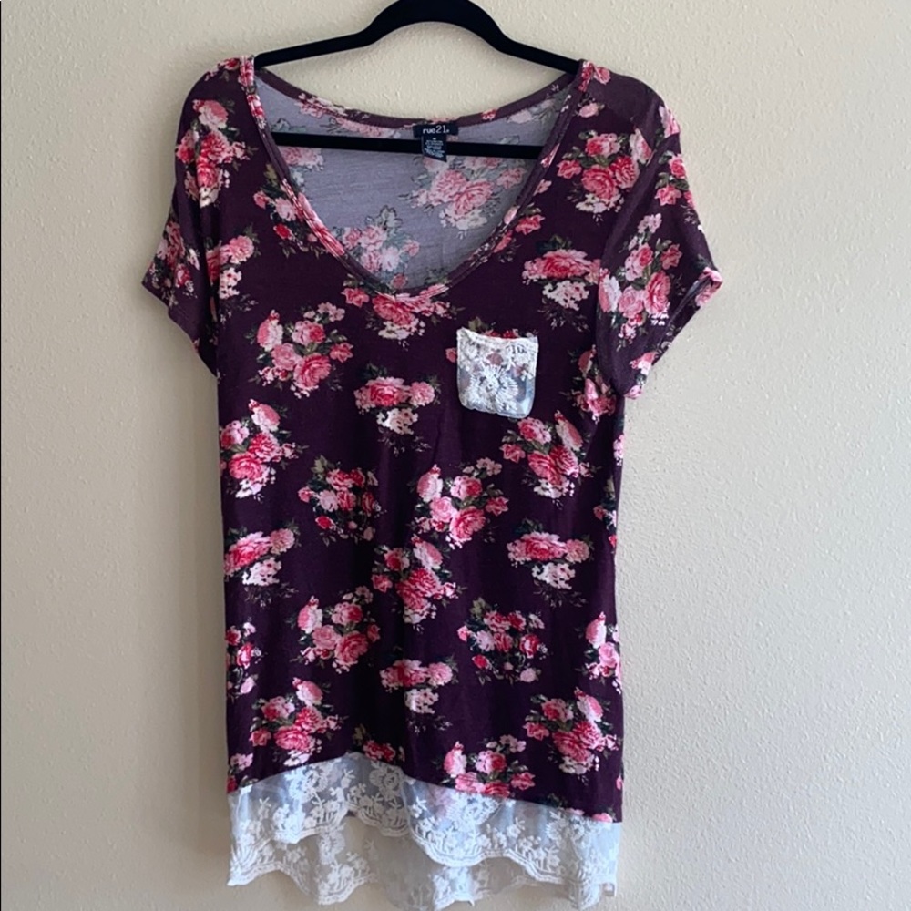 Rue21 Flower Shirt M